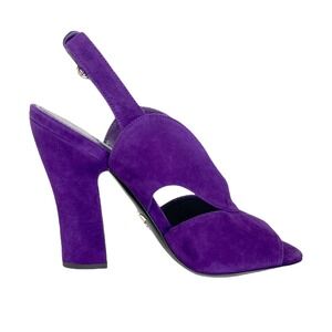 Prada Collection 1X890L Comoscio Womens Purple Suede High Heel Pumps Shoes, 36.5